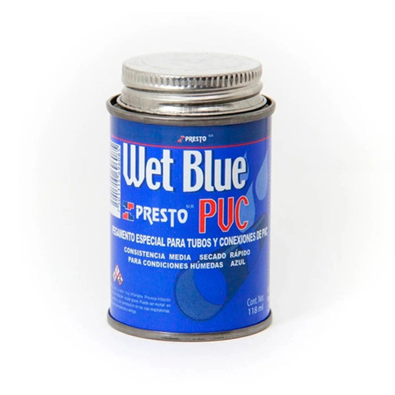 Pegamento Azul Pvc Wet Blue 1/4" Presto 9604