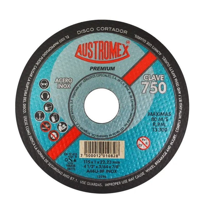 Disco Corte Inox 41/2X3/64 750 Austromex