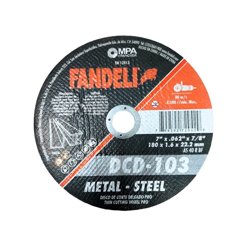 Disco D/Corte Metal 7X1.60Mm 72942 Fandeli