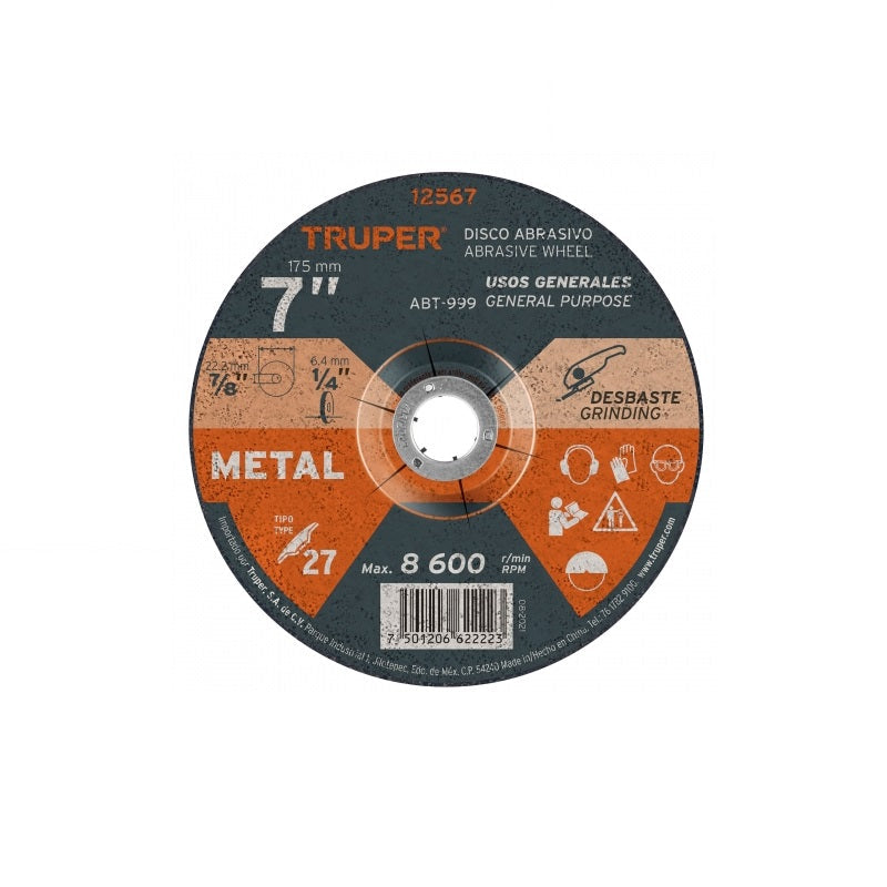 Disco D/Metal 1/4X7" Uso Gral Abt-999 Truper